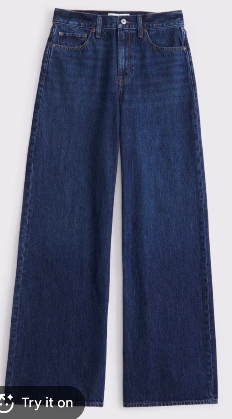 Abercrombie & Fitch Women’s Wide Leg High Rise Jeans Curve Love Size 29/8 Boho
